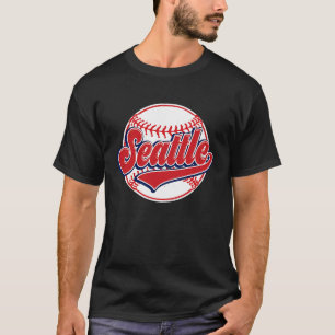 Camiseta Cenário urbano vintage de Seattle jogador de beise