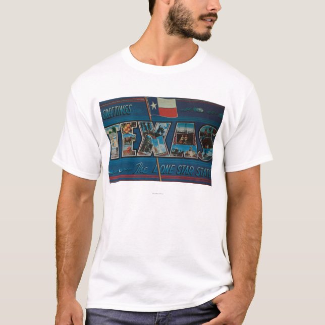 Camiseta Cenas da letra de Texas (bandeira da (Frente)