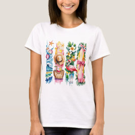 CAMISETA CENAS DE PRAIA COM TEMÁTICA DE VERÃO BRILHANTE