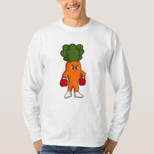 Camiseta Cenoura como boxer com luvas de boxim