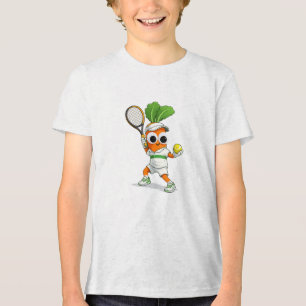 Camiseta Cenoura de Tênis Fofa – Legume Esportivo Divertido