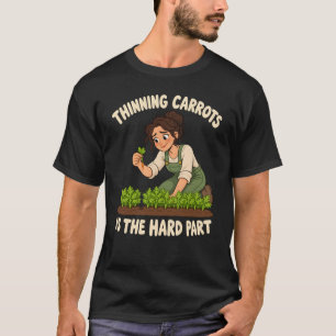 Camiseta Cenoura Engraçada Arte de Afinamento para Hortelão