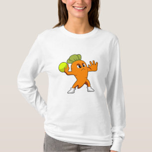 Camiseta Cenoura no jogador de Handball com Handball