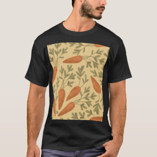 Camiseta Cenouras desenhadas à mão, padrão incolor.