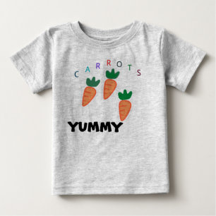 Camiseta Cenouras Lindas de Verão Bebê Cinza Delicioso