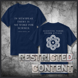 Camiseta Censura da Ciência Frase Livre de Orwell