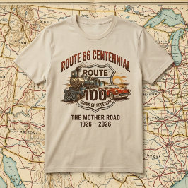Camiseta Centenário da Rota 66 100 Anos de Liberdade Vintag