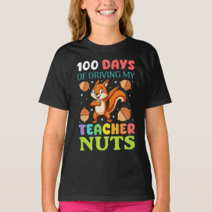 Camiseta Centenas de dias de escola dirigindo meus Loucos d