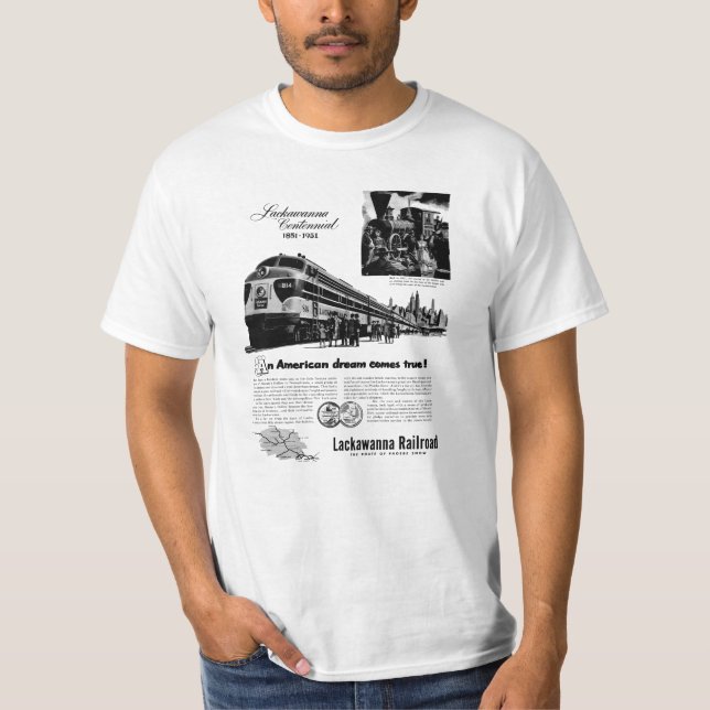Camiseta Centennial 1951 da estrada de ferro de Lackawanna (Frente)