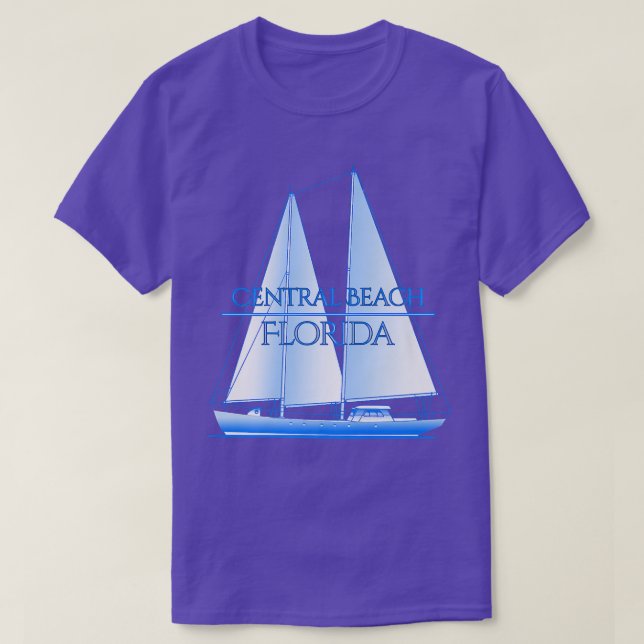 Camiseta Central Beach Florida Coastal Nautical Sailing Sai (Frente do Design)