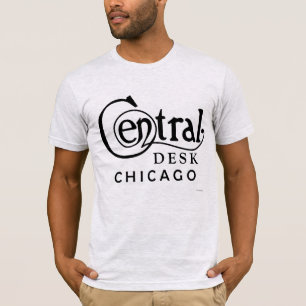 Camiseta central Vintage Chicago (logotipo preto)