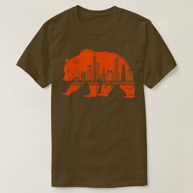 Camiseta Centro de Chicago Skyline Illinois Pride 1 (Frente do Design)