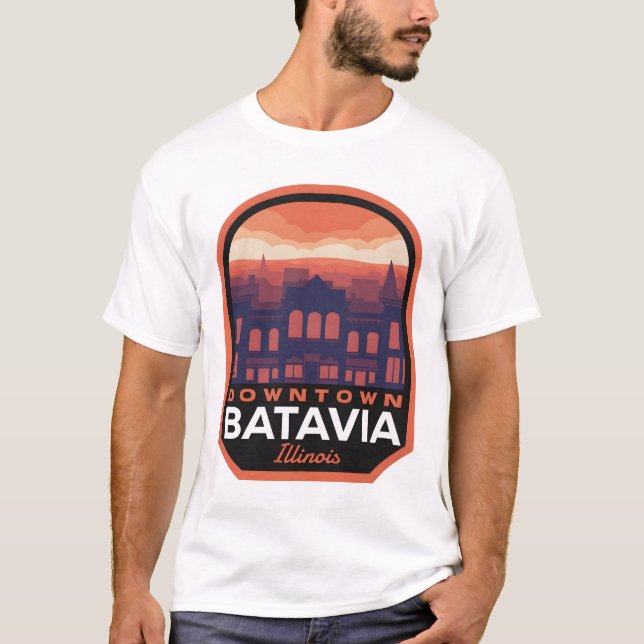 Camiseta Centro histórico de Batavia Illinois (Frente)
