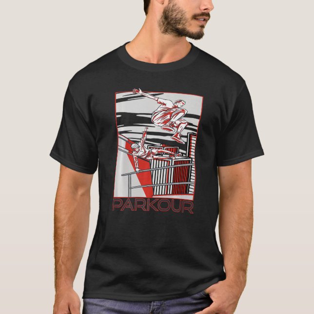 Camiseta Centro Parkour City Freestyle Jumping Executando P (Frente)