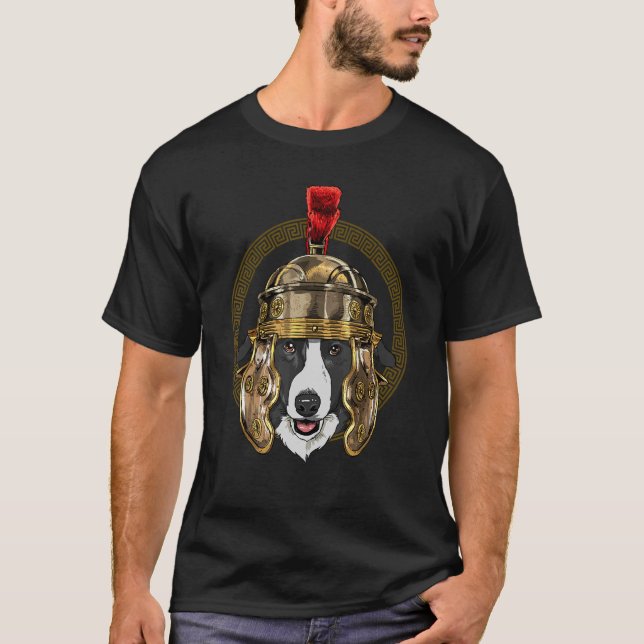 Camiseta Centurion Border Collie Antigo Império Romano Roma (Frente)