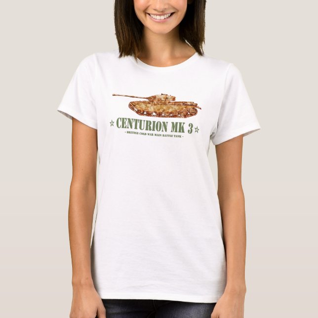 Camiseta Centurion MK 3 Tanque britânico MBT da Guerra Fria (Frente)