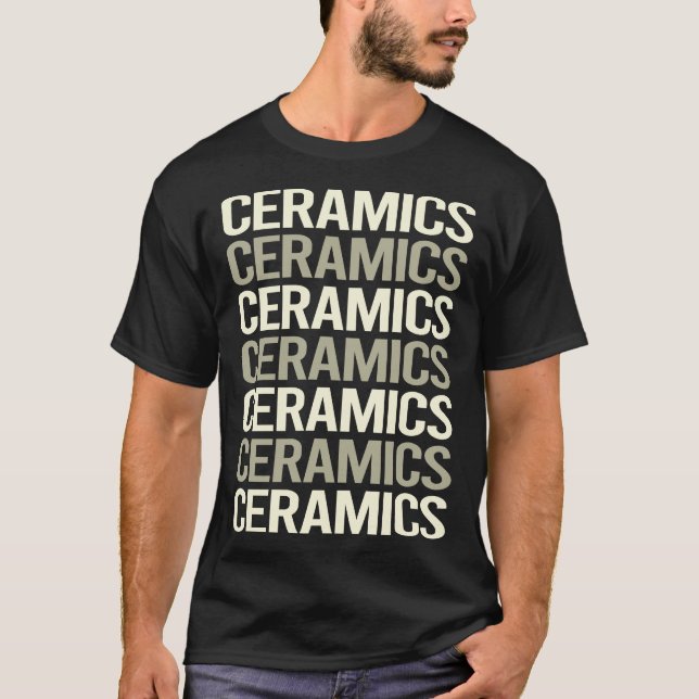 Camiseta Cerâmica de Texto Branco (Frente)