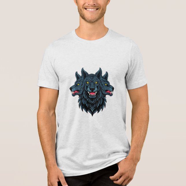 Camiseta Cérbero cão de três cabeças (Frente)