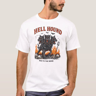 Camiseta Cérbero Hellhound – Arte Mitológica Gótica Sombria