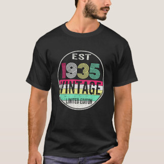 Camiseta Cerca de 1935 Safra 1935 87º Aniversário