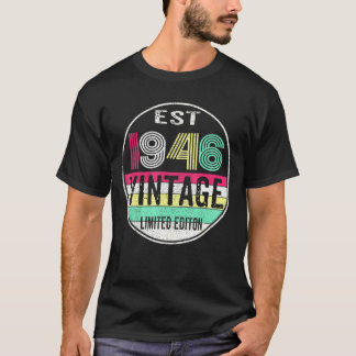 Camiseta Cerca de 1946 Vinho 1946 76º Aniversário
