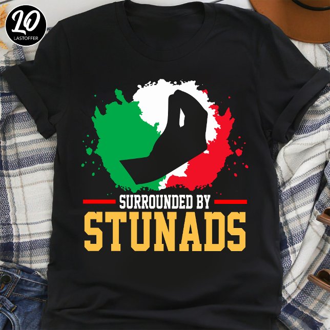 Camiseta Cercado Por Stunads Gesture Engraçado Italiano (Criador carregado)