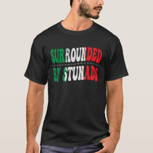 Camiseta Cercado Por Stunads Orgulho Italiano Bandeira Ita