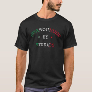 Camiseta Cercado Por Stunads Orgulho Italiano Bandeira Ita