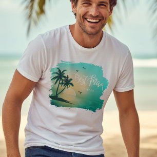 Camiseta Cerceta ID581 do homem da ilha tropical a melhor