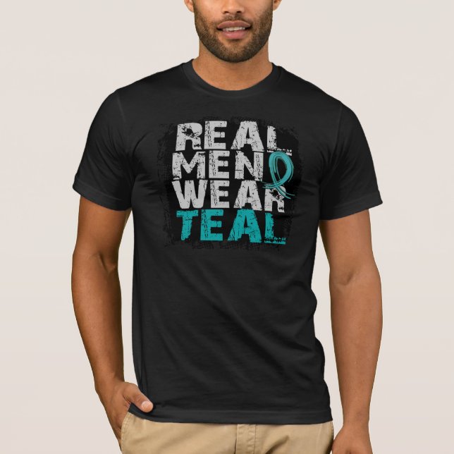 Camiseta Cerceta real do desgaste de homens do câncer de (Frente)