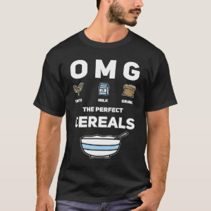 Camiseta Cereais perfeitos de aveia com leite para o café d