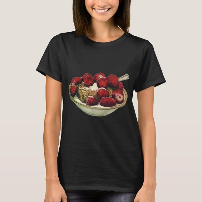 Camiseta Cereal de Breakfast Saudável Vintage Morangos (Frente)