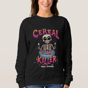 Camiseta Cereal Killer Breakfast Cereal Engraçado Skeleton