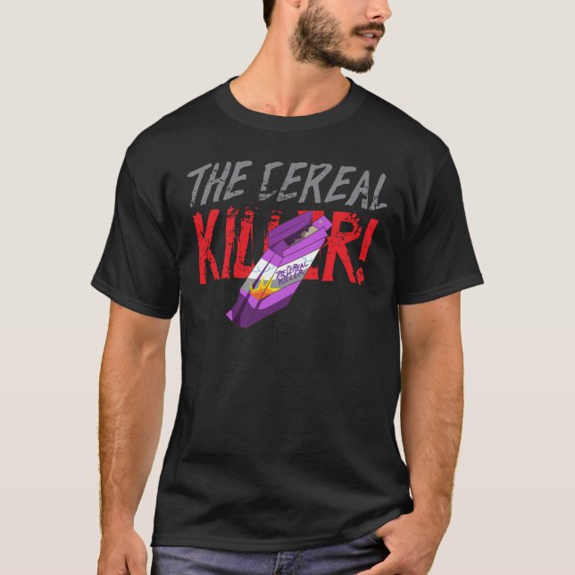 Camiseta Cereal Killer engraçado Pun Halloween Preto (Frente)