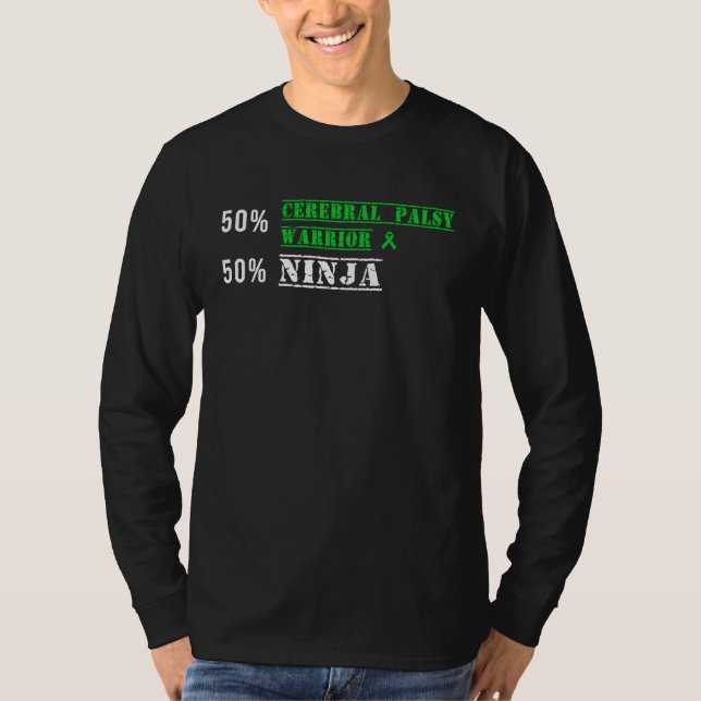 Camiseta Cerebral Palsy CP Awareness Ninja Warrior Survivor (Frente)