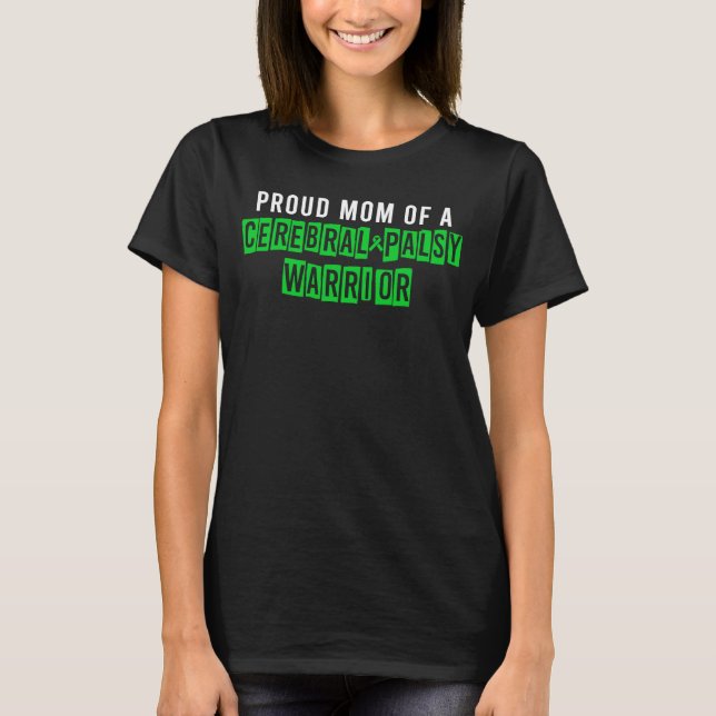 Camiseta Cerebral Palsy CP Awareness Proud Mom Warrior Surv (Frente)