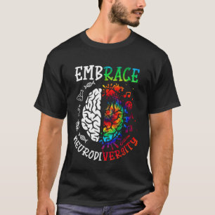Camiseta Cérebro Abrace Neurodiversidade Conscientização do