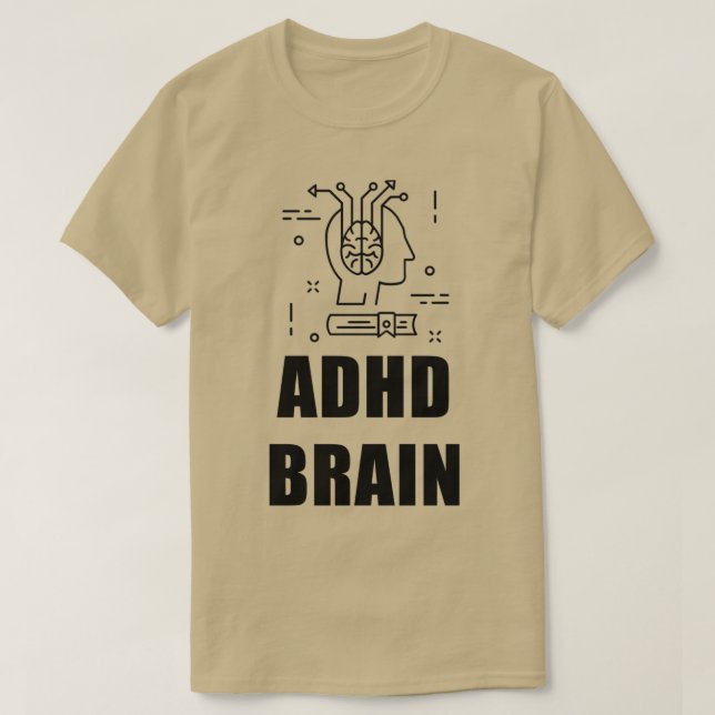 Camiseta Cérebro ADHD 4 (Frente do Design)