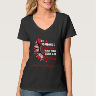 Camiseta Cérebro Aneurismo Sensibilização Burgundia Fita de
