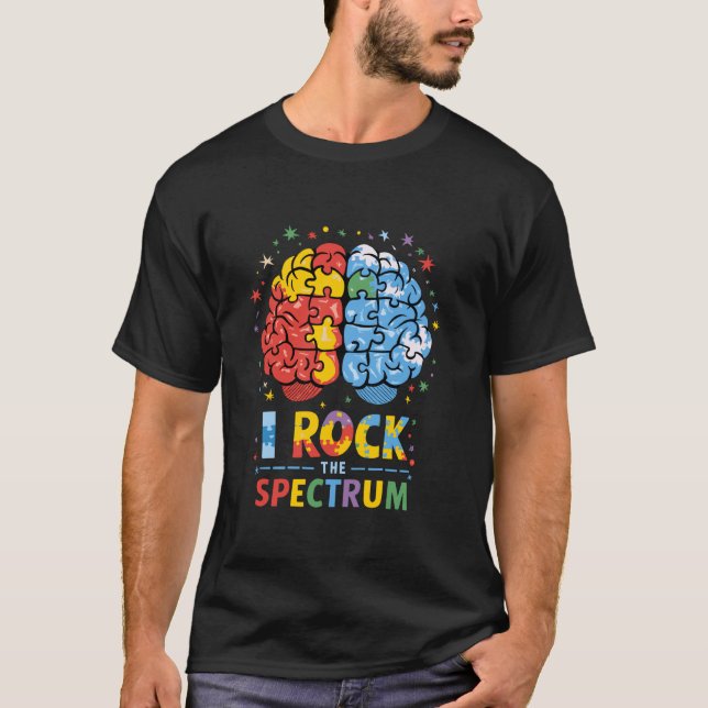 Camiseta Cérebro Autismo Eu Balanço O Espectro Conscientiza (Frente)