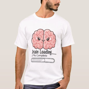 Camiseta Cérebro Carregando 37 Porcento Completo Engraçado