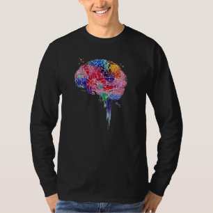 Camiseta Cérebro colorido ama ciência anatomia humana céreb