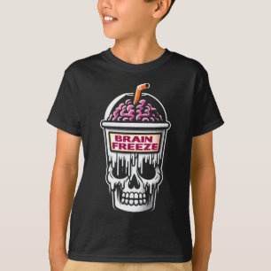 Camiseta Cérebro Congelado Caveira Spooky Dor de Halloween