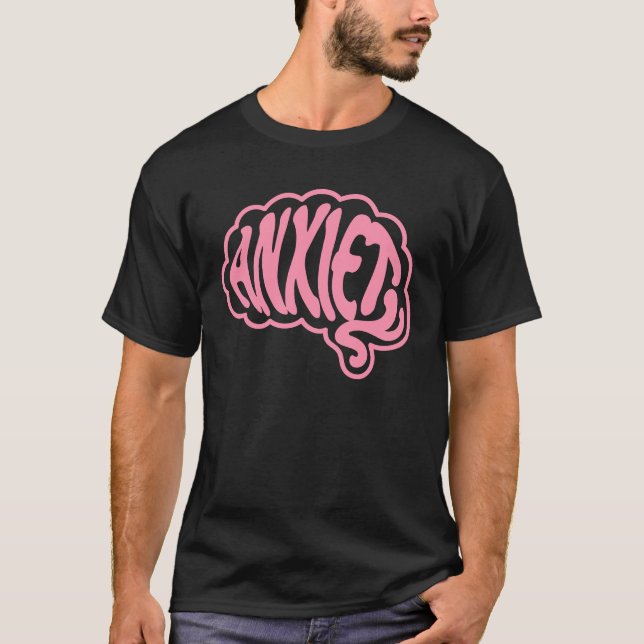 Camiseta Cérebro de Ansiedade Personalizável (Frente)