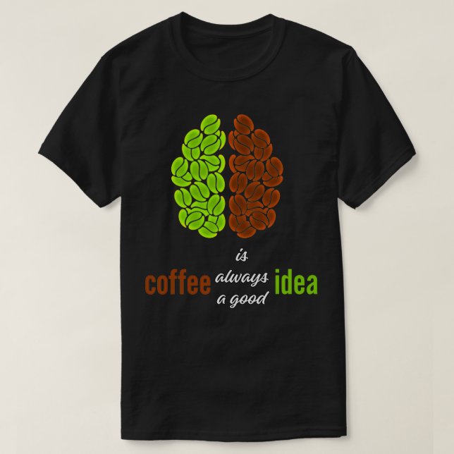 Camiseta cérebro de café psiquiatria bipolar cerebral feliz (Frente do Design)