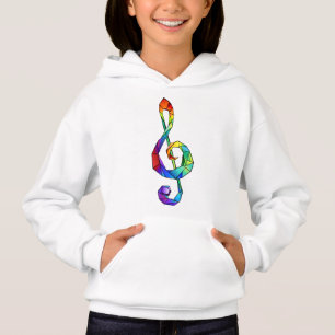 Camiseta Cérebro de chave musical arco-íris