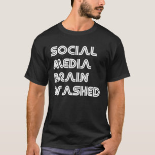 Camiseta Cérebro de Mídia Social Lavando Rede Anti-Social S