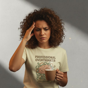 Camiseta Cérebro de Pensador Excessivo Profissional Engraça