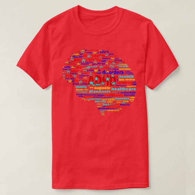 Camiseta Cérebro de superpotência ADHD 2 (Frente do Design)
