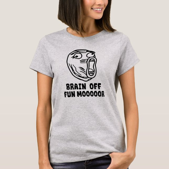 Camiseta Cérebro Desligado. Diversão MAAAAAIS! (Frente)